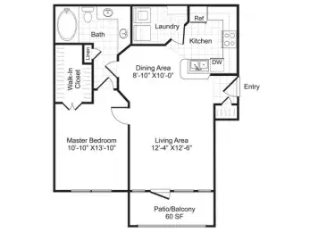 10X Woodway Square Houston Apartments Floor Plan 1