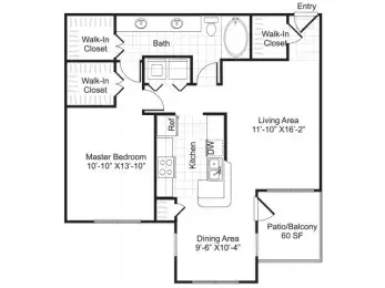10X Woodway Square Houston Apartments Floor Plan 10