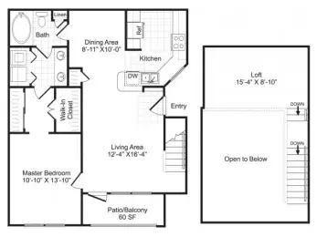 10X Woodway Square Houston Apartments Floor Plan 16