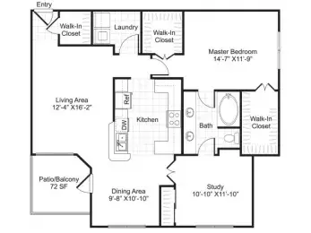 10X Woodway Square Houston Apartments Floor Plan 20
