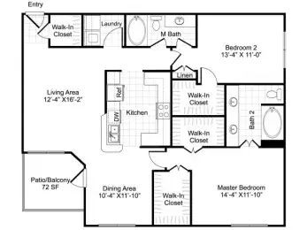 10X Woodway Square Houston Apartments Floor Plan 28