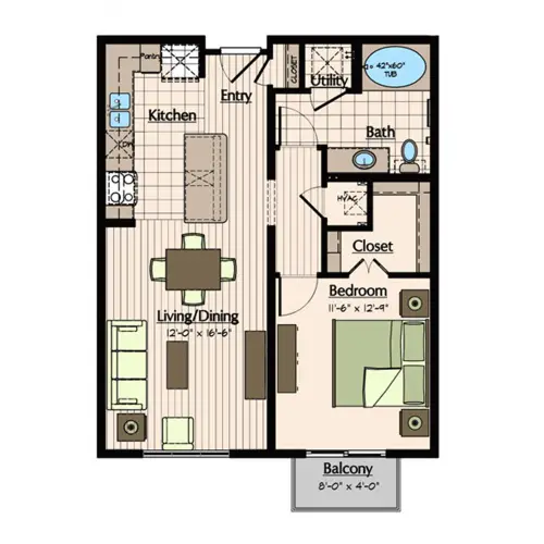 1900 Yorktown Apartments Houston Apartments Floor Plan 1