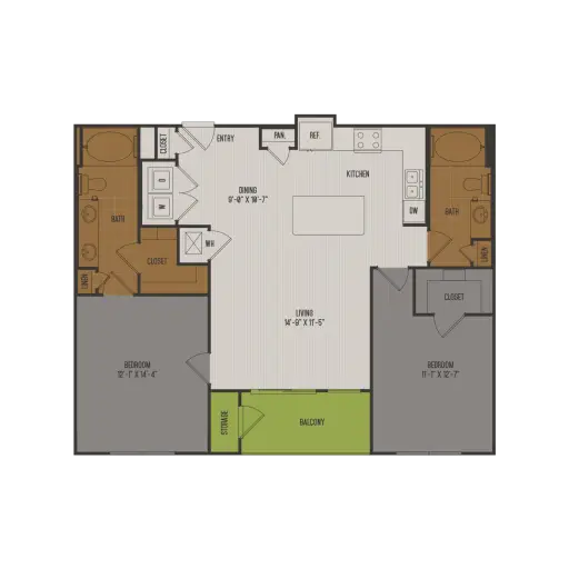 2626 Fountain View Houston Apartments Floor Plan 12