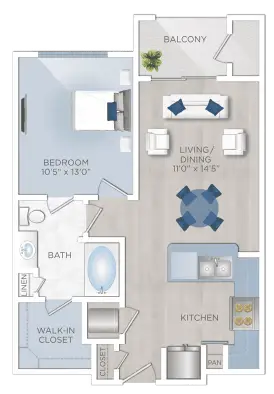 7 Seventy Apartments Houston Apartments Floor Plan 1