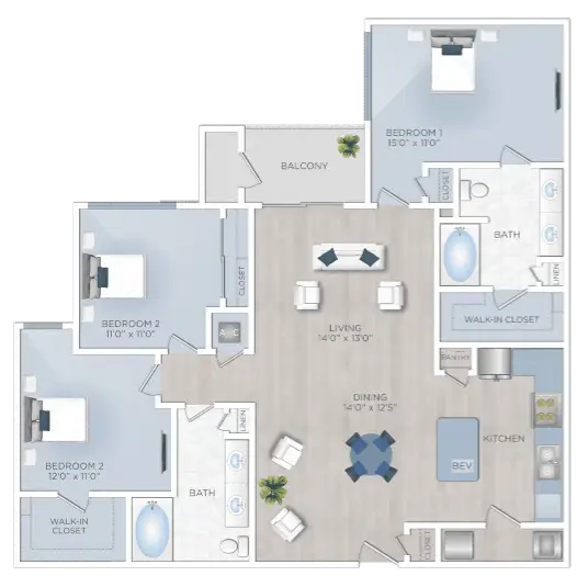 7 Seventy Apartments Houston Apartments Floor Plan 14