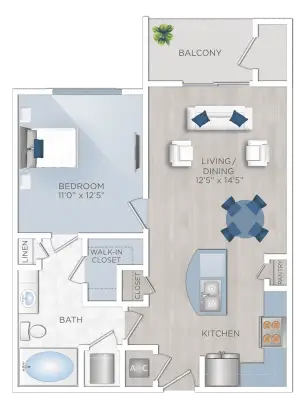 7 Seventy Apartments Houston Apartments Floor Plan 2
