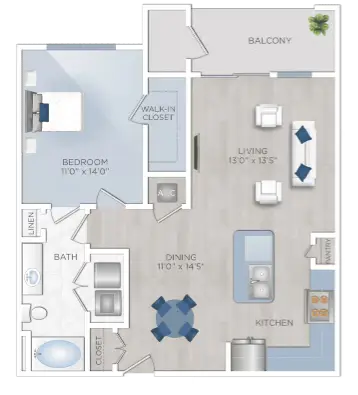 7 Seventy Apartments Houston Apartments Floor Plan 4