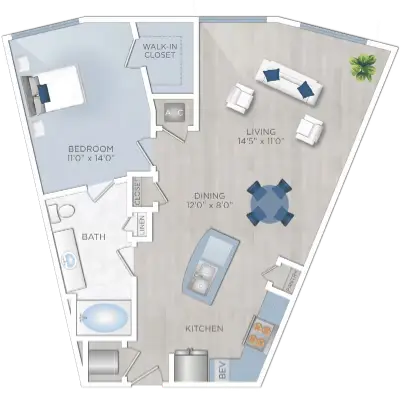 7 Seventy Apartments Houston Apartments Floor Plan 5