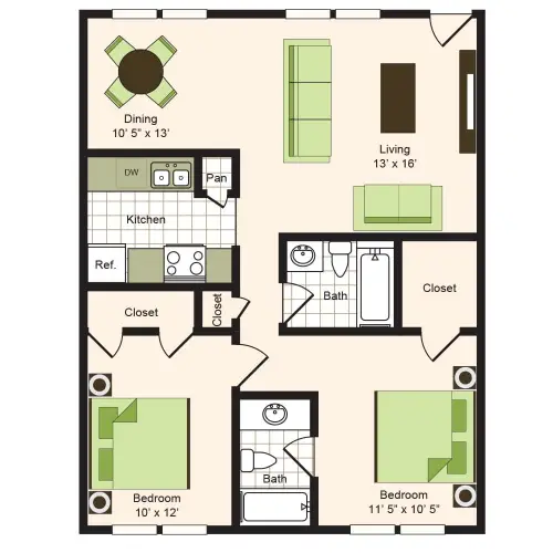 9900 on Memorial Houston Apartment Floor Plan 10