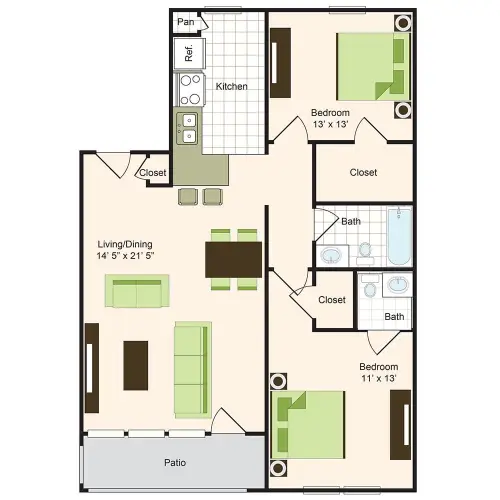 9900 on Memorial Houston Apartment Floor Plan 11
