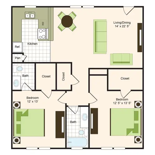 9900 on Memorial Houston Apartment Floor Plan 12
