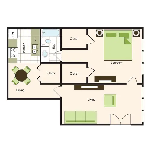 9900 on Memorial Houston Apartment Floor Plan 6