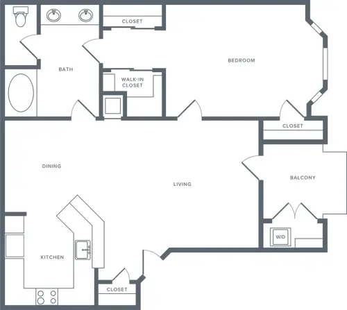 Alister Galleria Houston Apartment Floor Plan 1