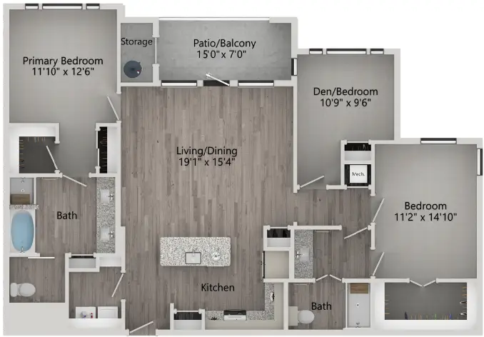 Arista Riverstone Houston Apartment Floor Plan 10