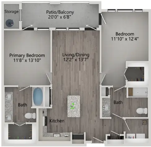 Arista Riverstone Houston Apartment Floor Plan 7