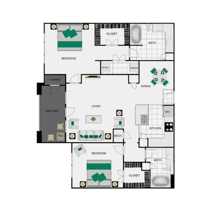 Arlo Westchase Houston Apartments Floor Plan 11