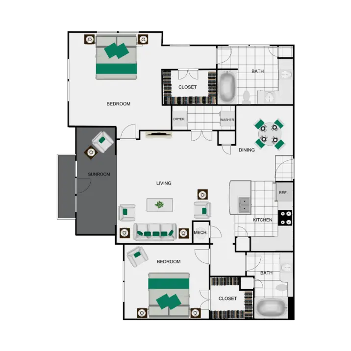 Arlo Westchase Houston Apartments Floor Plan 14