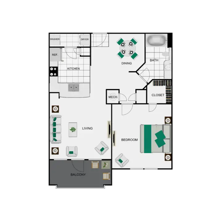 Arlo Westchase Houston Apartments Floor Plan 3