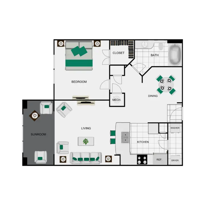 Arlo Westchase Houston Apartments Floor Plan 6