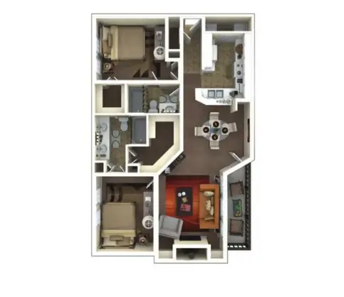 Ashford Lakes Houston Apartments Floor Plan 5