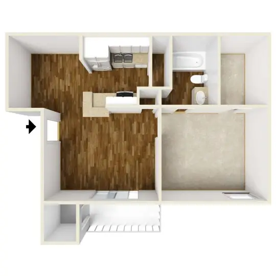 Bankside Village Houston Apartment Floorplan 1