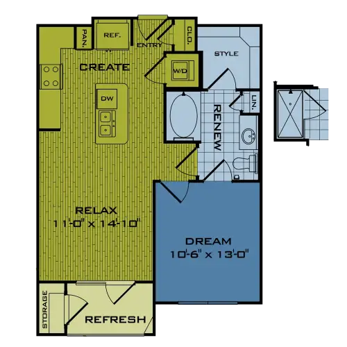 Beacon at Buffalo Pointe Houston Apartment Floor Plan 1