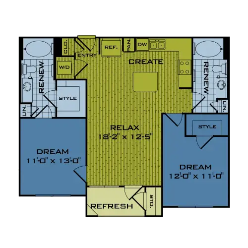 Beacon at Buffalo Pointe Houston Apartment Floor Plan 3