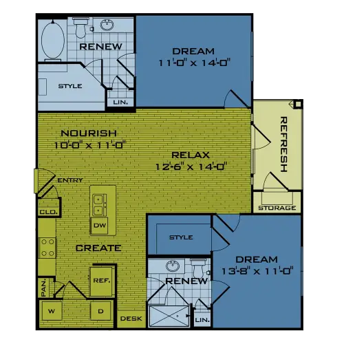 Beacon at Buffalo Pointe Houston Apartment Floor Plan 4