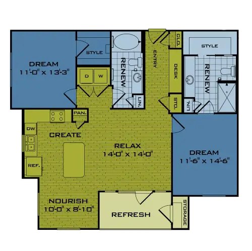 Beacon at Buffalo Pointe Houston Apartment Floor Plan 6