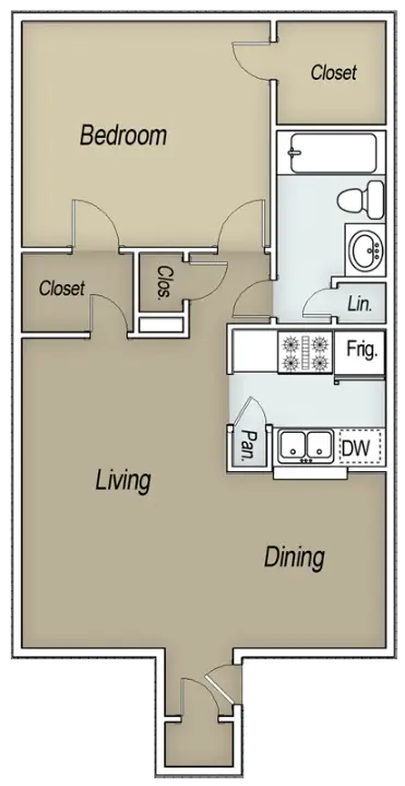 Brays Oaks Village Houston Apartment Floor Plan 1