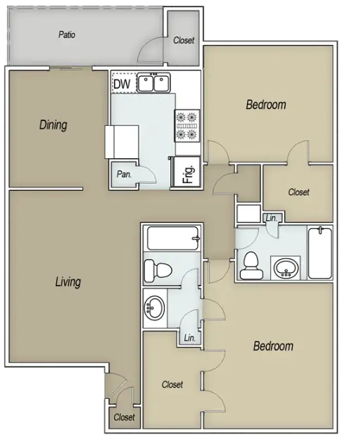 Brays Oaks Village Houston Apartment Floor Plan 5