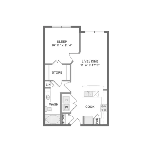 Caroline Post Oak Houston Apartments Floor Plan 1