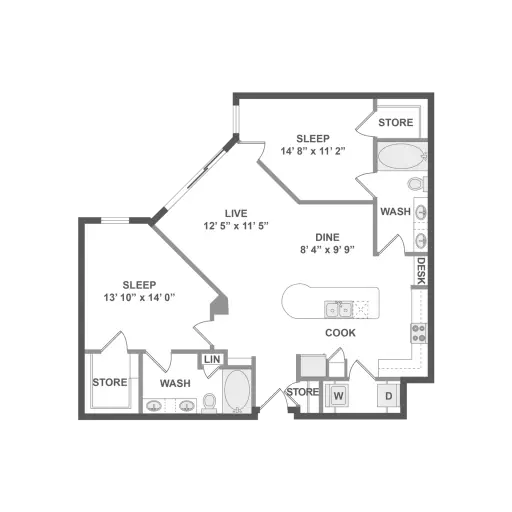 Caroline Post Oak Houston Apartments Floor Plan 8