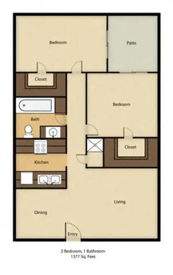 Coral Hills Apartments Houston Floor Plan 1 (5)