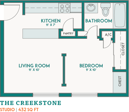 Crystal Falls Houston Apartments Floor Plan 1