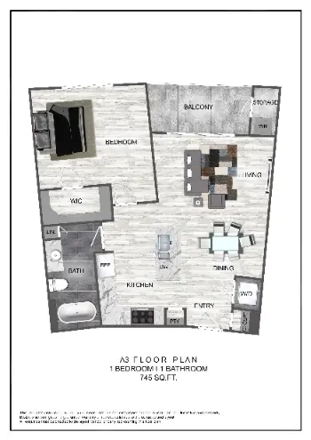 Domain at City Centre Houston Apartments Floor Plan 3