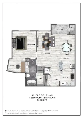 Domain at City Centre Houston Apartments Floor Plan 5