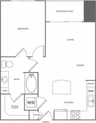 Eclipse Apartments Houston Apartments Floor Plan 1