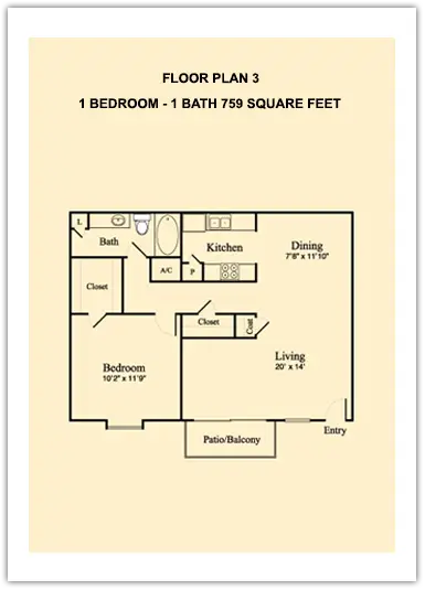 Fox Hall Apartments Houston Apartment Floor Plan 3