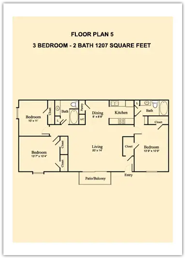 Fox Hall Apartments Houston Apartment Floor Plan 5