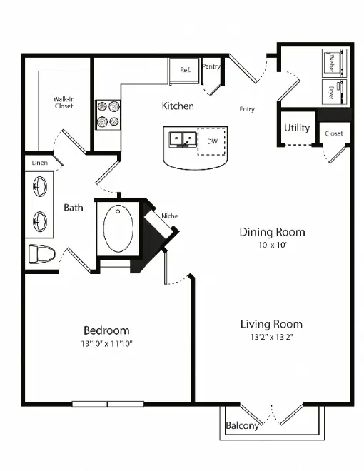 Gables 6464 San Felipe Houston Apartments Floor Plan 13