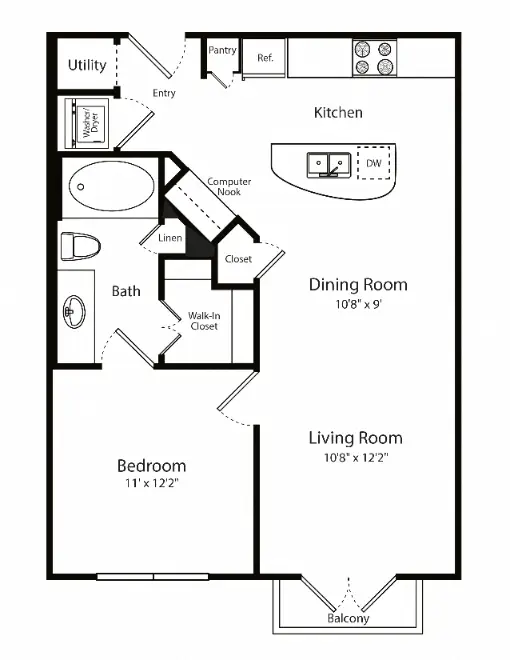 Gables 6464 San Felipe Houston Apartments Floor Plan 2