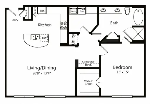 Gables 6464 San Felipe Houston Apartments Floor Plan 23