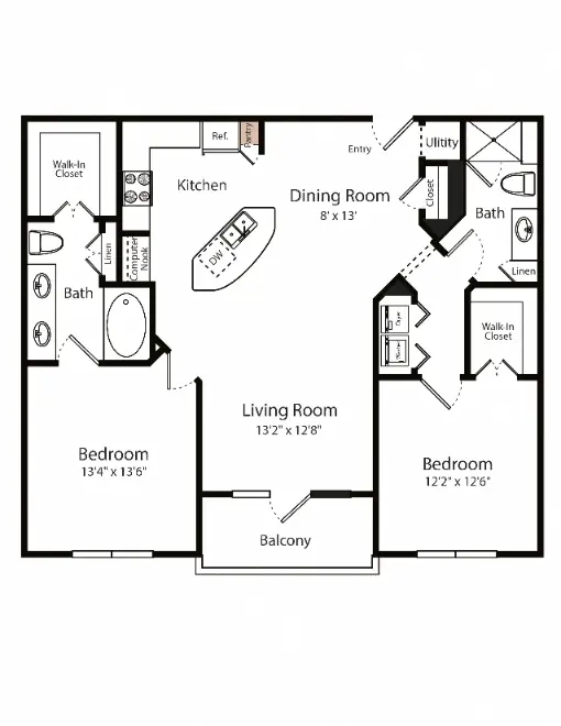 Gables 6464 San Felipe Houston Apartments Floor Plan 34