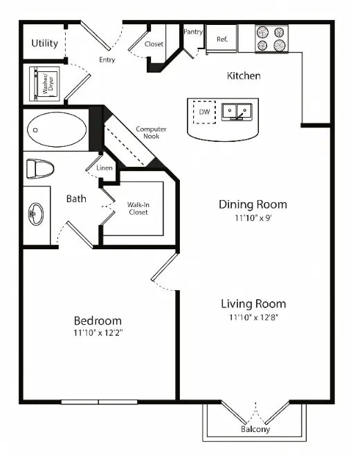 Gables 6464 San Felipe Houston Apartments Floor Plan 4