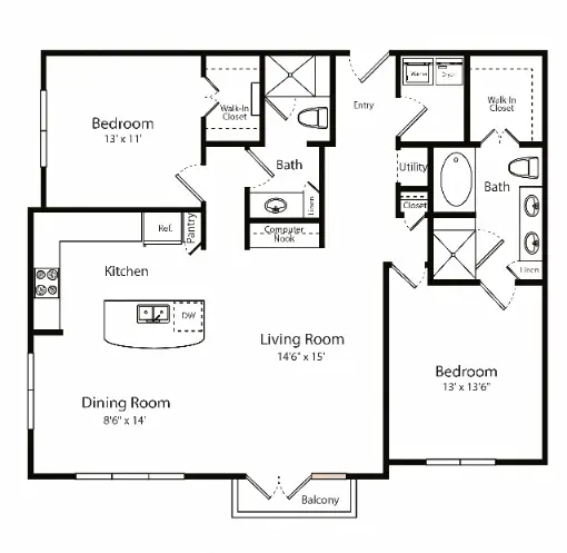 Gables 6464 San Felipe Houston Apartments Floor Plan 42