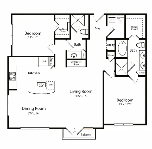 Gables 6464 San Felipe Houston Apartments Floor Plan 43