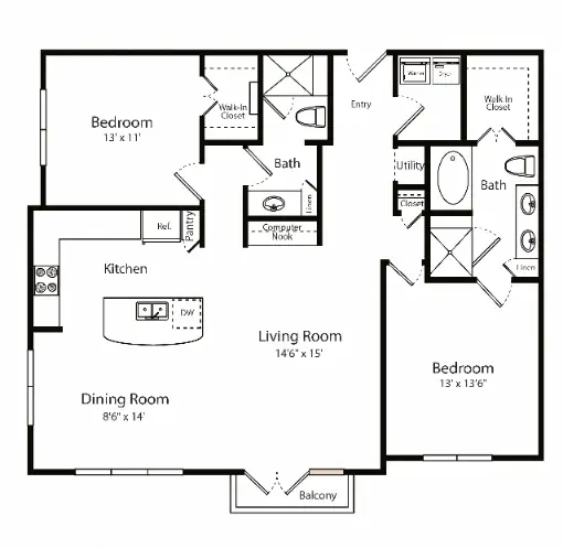 Gables 6464 San Felipe Houston Apartments Floor Plan 44