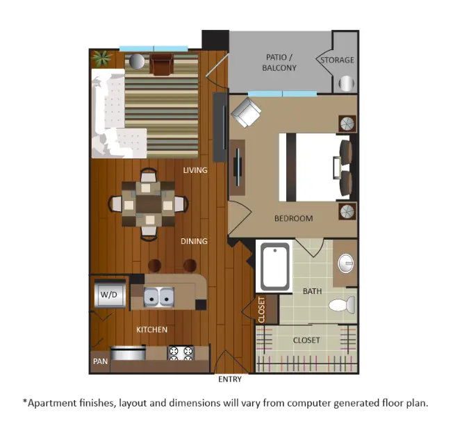 Gables Metropolitan Uptown Houston Apartment Floorplan 1
