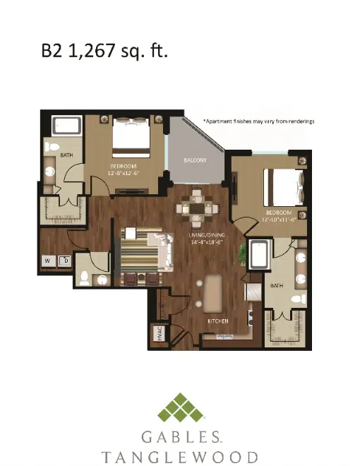 Gables Tanglewood Houston Apartments Floor Plan 26